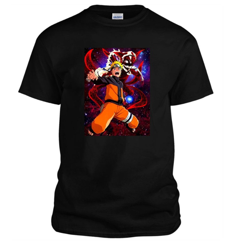 NARUTO NINE TAILS GRAPHIC SHIRT 100% COTTON BLACK